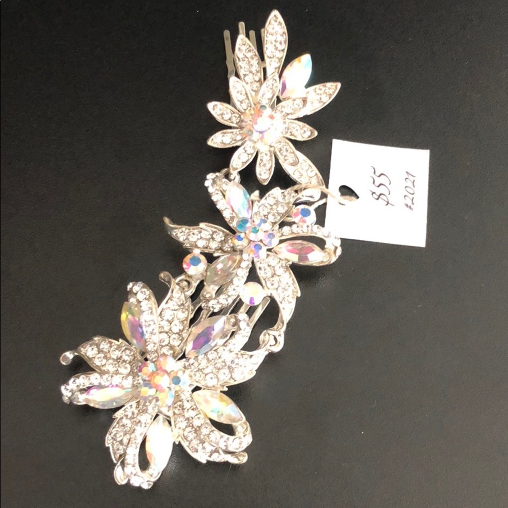 Iridescent Rhinestone bridal Hair comb NWT